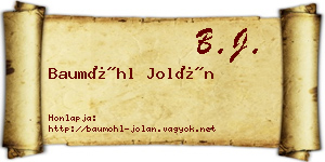 Baumöhl Jolán névjegykártya